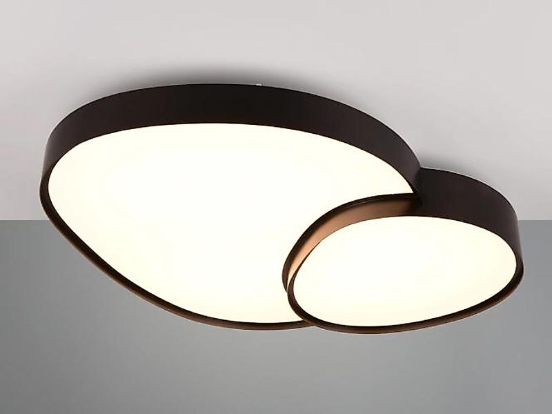 LED-Deckenleuchte 45W ca. 77 cm breit Matt 1 Stück Metall Schwarz günstig online kaufen