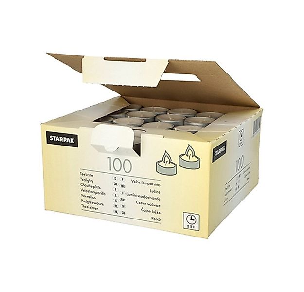 Starpak Teelicht 100 Teelichte Ø 38 mm · 22 mm weiss · mit langer Brenndaue günstig online kaufen