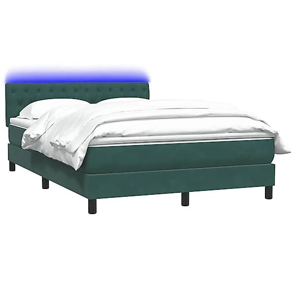 vidaXL Boxspringbett mit Matratze und LED Dunkelgrün 160x210 cm Samt 331717 günstig online kaufen
