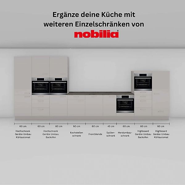 nobilia Frontblende ""Laser", Ausrichtung wählbar," für integrierte Kühlger günstig online kaufen