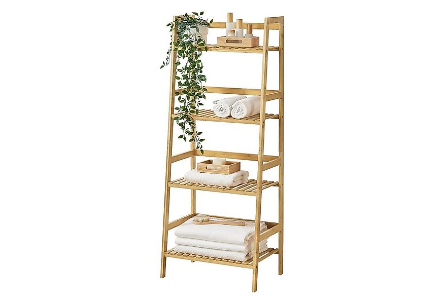 en.casa Leiterregal, Vinje Bambusregal 4 Ebenen 48x32x123 cm günstig online kaufen