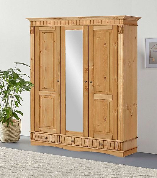 OTTO home Kleiderschrank Teresa 3 Türen, aus massiver Kiefer, Breite 152 cm günstig online kaufen