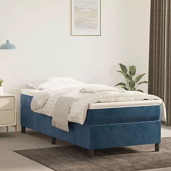 vidaXL Boxspringbett Dunkelblau 100x200 cm Samt1387783 günstig online kaufen