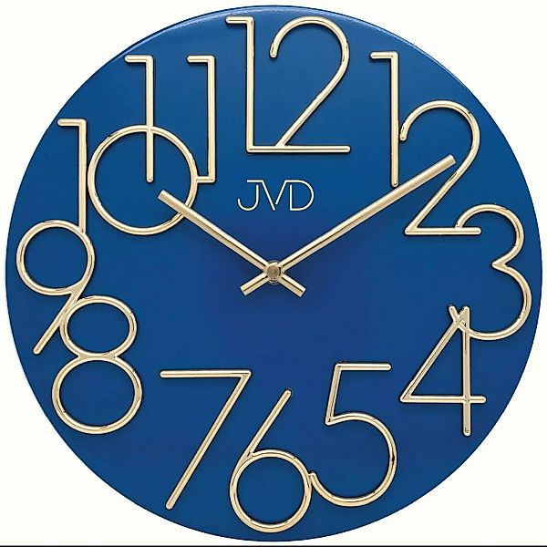 Jvd Ht23.3 Wanduhr Quarz Analog Metall Blau Rund Modern günstig online kaufen