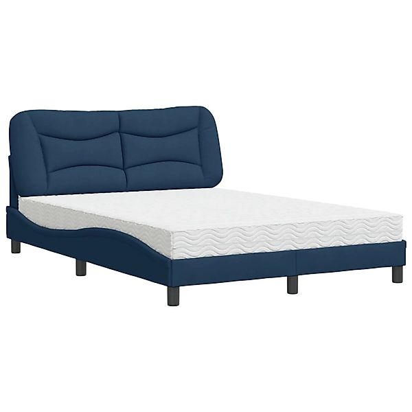 vidaXL Bett mit Matratze Blau 140x200 cm Stoff2009619 günstig online kaufen