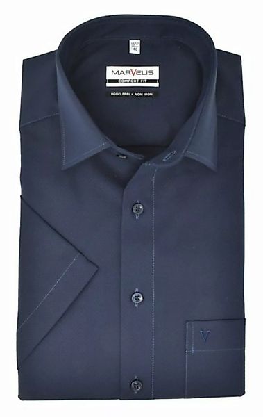 MARVELIS Kurzarmhemd Kurzarmhemd - Comfort Fit - Struktur - Dunkelblau günstig online kaufen
