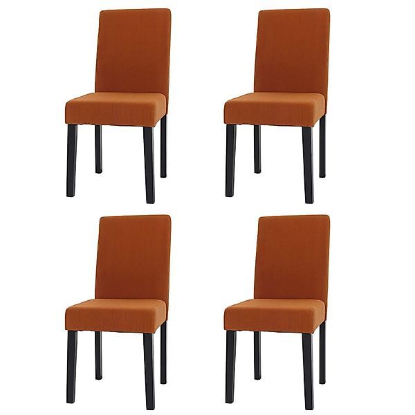 MCW Esszimmerstuhl Littau Cord 4er-Set Terrakotta Dunkle Beine günstig online kaufen