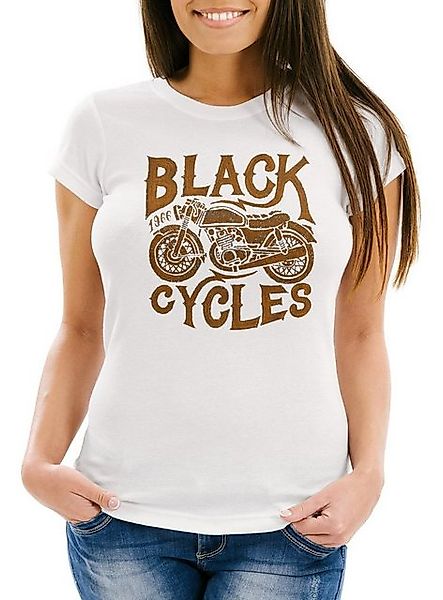 Neverless Print-Shirt Damen T-Shirt Motorrad Biker Vintage Retro Slim Fit N günstig online kaufen