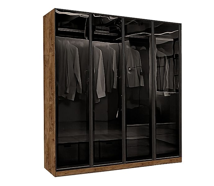 Palms-Store Drehtürenschrank Kleiderschrank Monaco mit Glasrahmentüren günstig online kaufen