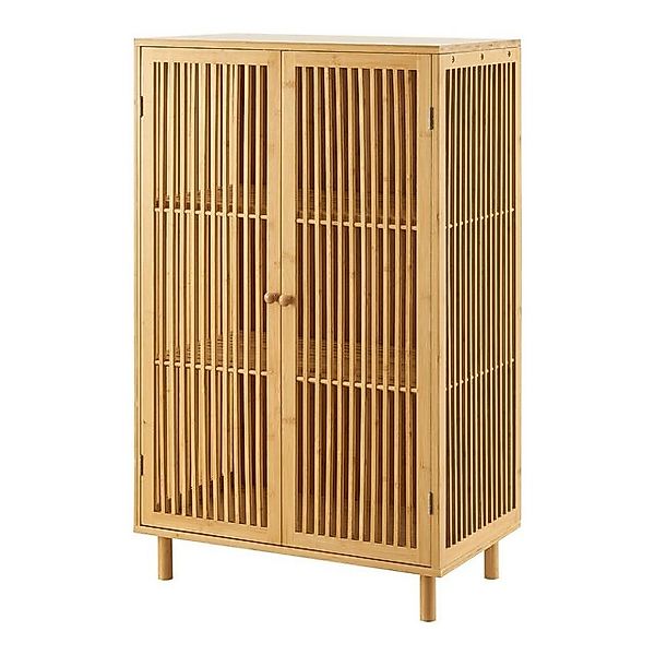 en.casa Beistellschrank »Grong« mit 3 Ablagen Bambus 110 x 66 x 40 cm günstig online kaufen