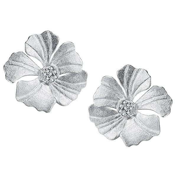 Runde Perlé Paar Ohrstecker blühende Pfingstrose, handgefertigte Ohrringe, günstig online kaufen