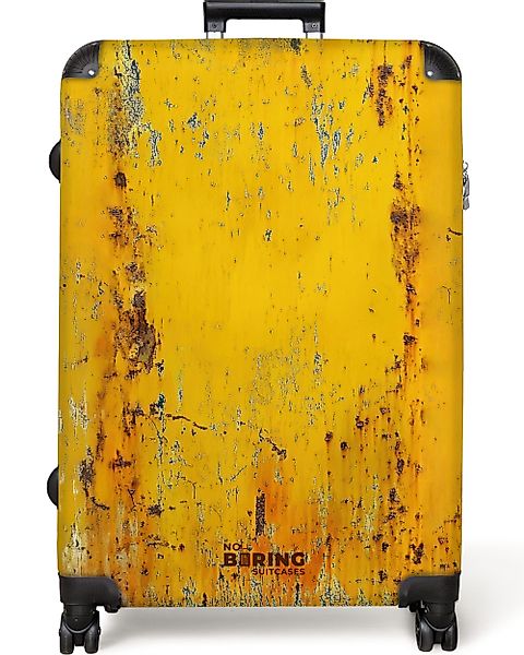 NoBoringSuitcases.com© Hartschalen-Trolley Abgeblätterter gelber metallisch günstig online kaufen