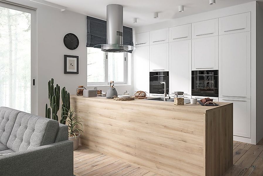 Feldmann-Wohnen Küchenzeile Kvantum, (Schubladen mit Teilauszug + Selbstein günstig online kaufen