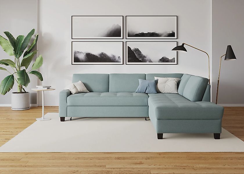 DOMO collection Ecksofa "Florentina zeitlos und elegant, Sitznähte als Desi günstig online kaufen