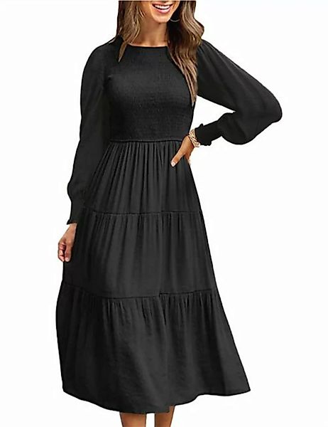 AFAZ New Trading UG Abendkleid Damen Lange Kleid Rundhals Langarm Maxikleid günstig online kaufen