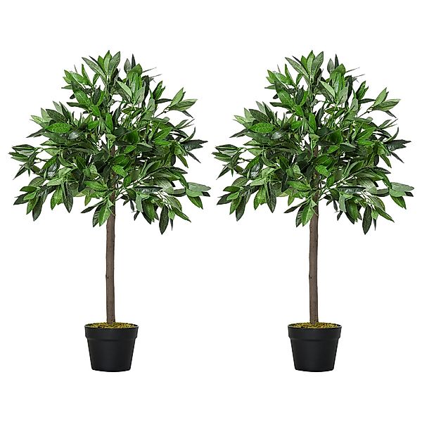 Kunstpflanze 2er-Set, 90 cm, im Zementtopf günstig online kaufen