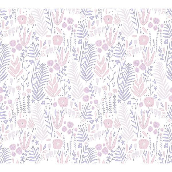 Vliestapete Blumen Kinderzimmertapete Lila Rosa FSC® günstig online kaufen