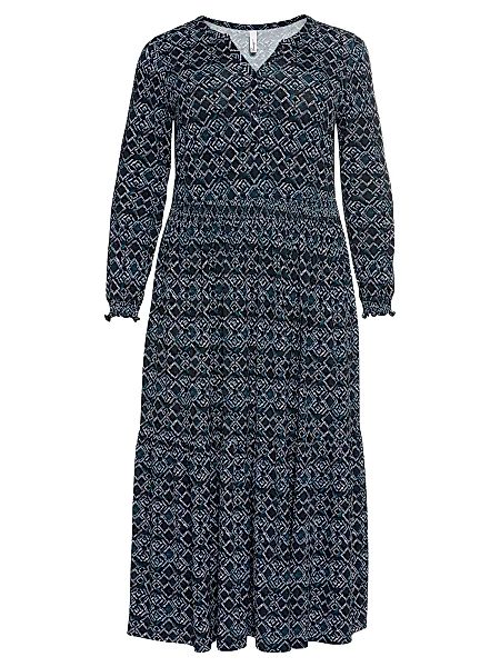 Sheego Jerseykleid "Große Größen", mit Alloverdruck und Smokdetails günstig online kaufen