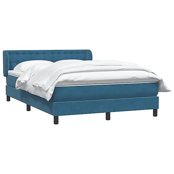 vidaXL Bett Boxspringbett mit Matratze Dunkelblau 140x220 cm Samt günstig online kaufen