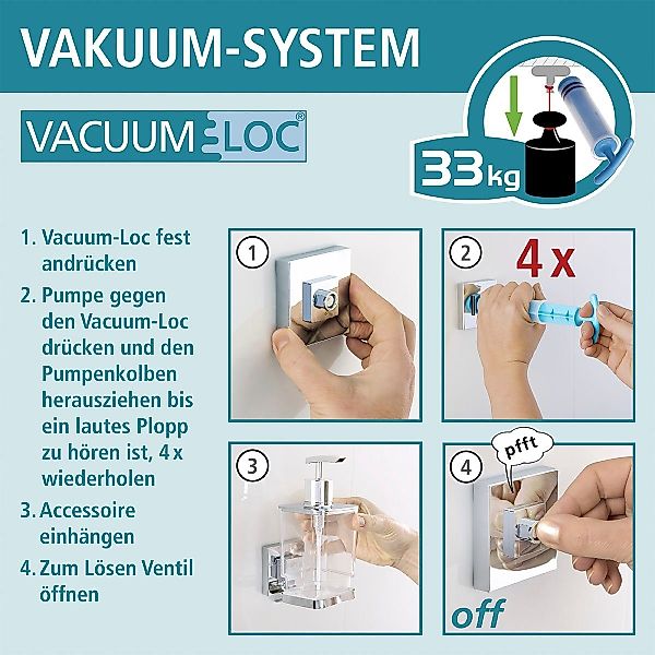 WENKO Duschablage Vacuum-Loc Quadro, 1 Etage günstig online kaufen