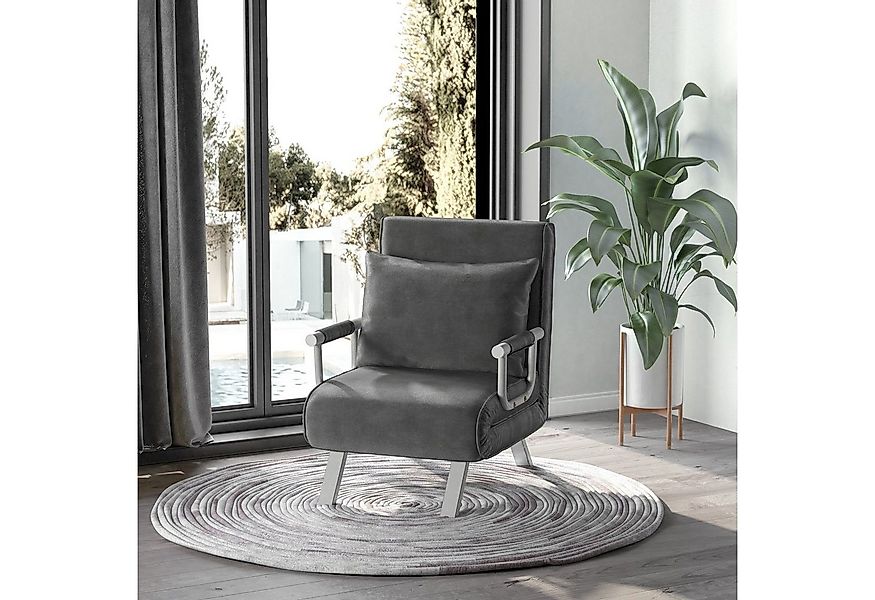 HOMCOM Sessel mit Armlehne, 3-in-1 Gästebett, Klappmatratze, Klappbett (Sch günstig online kaufen