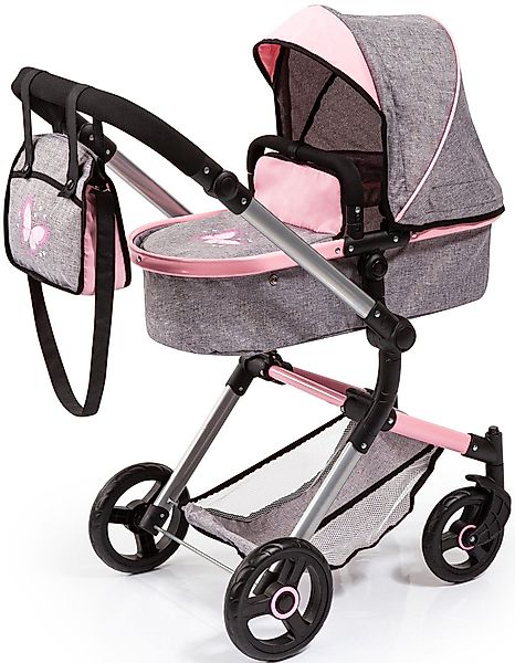Bayer Kombi-Puppenwagen Vario, grau, mit Wickeltasche günstig online kaufen