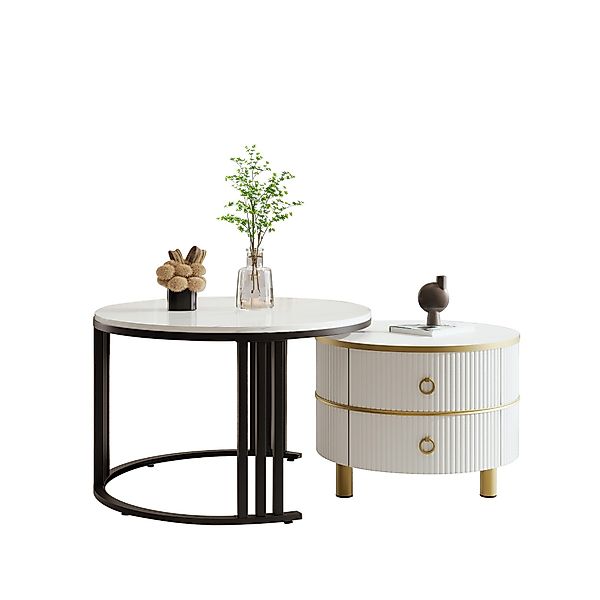 OKWISH Couchtisch 2-in-1 runder Couchtisch (Beistelltisch günstig online kaufen