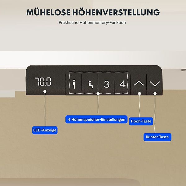 FLEXISPOT Schreibtisch Elektrisch höhenverstellbares Tischgestell (Dual-Mot günstig online kaufen