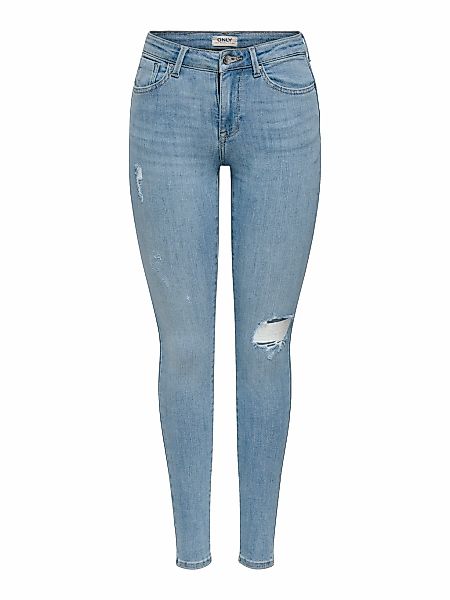 ONLY Skinny-fit-Jeans "ONLPOWER LIFE MID PUSH" mit Destroyed-Details günstig online kaufen