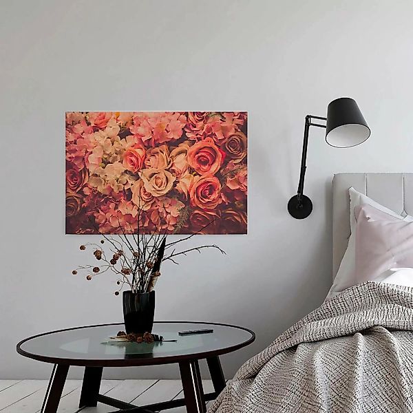 A.S. Création Leinwandbild "Flower Wall", Blumen, (1 St.), Romantische Rose günstig online kaufen