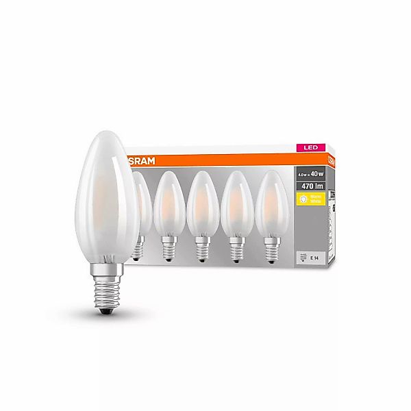 OSRAM LED-Kerzenlampe E14 4W 2.700K 470lm 5er günstig online kaufen