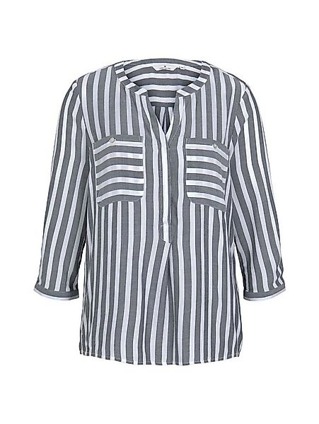 TOM TAILOR Blusenshirt Gestreift 3/4 Arm V-Ausschnitt Tunika blouse striped günstig online kaufen