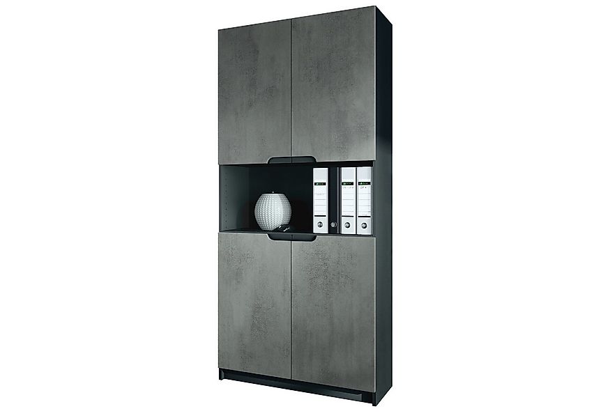 Vladon Aktenschrank Logan V2 (Aktenschrank, mit Soft-Close Funktion) Schwar günstig online kaufen