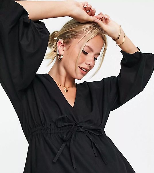 ASOS DESIGN Maternity – Kimono-Oberteil aus Baumwolle mit Bindeband in der günstig online kaufen
