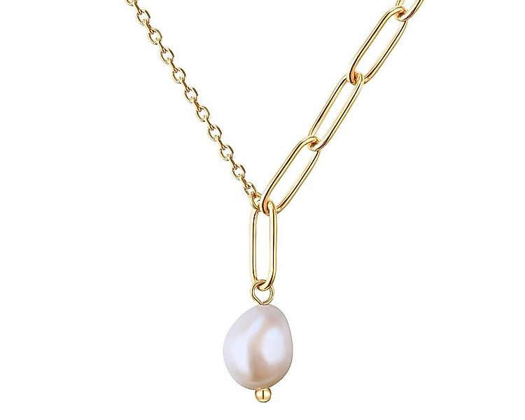 Valero Pearls Edelstahlkette gelbgold, mit Süßwasser-Zuchtperle günstig online kaufen