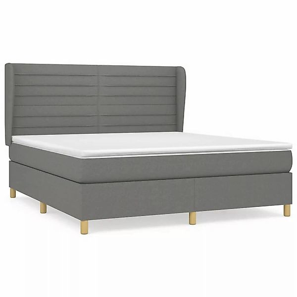 vidaXL Boxspringbett Boxspringbett mit Matratze Dunkelgrau 160x200 cm Stoff günstig online kaufen