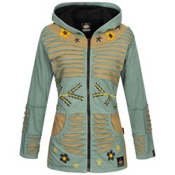 ankerglut Fleecejacke "Patchwork NUNAVUT LIGHT GRAY & NEW FLOWER POWER" günstig online kaufen