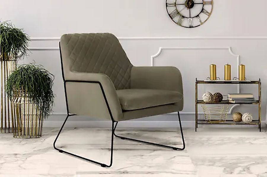 Home affaire Sessel »Olo Cocktailsessel« mit Karo-Prägung im Rückenteil und günstig online kaufen