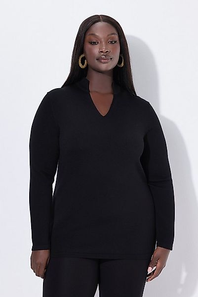 Ulla Popken Strickpullover Pullover Seidenmix Kelchkragen Langarm günstig online kaufen