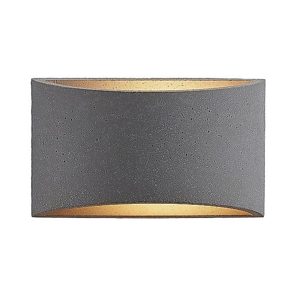 Lindby Beton Wandleuchte Wandlampe Innen Edvin 9624682 Modern in Alu aus Be günstig online kaufen