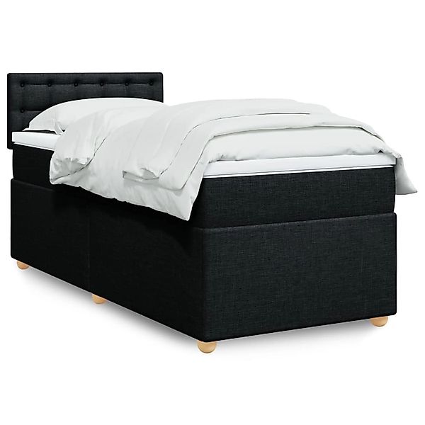 vidaXL Boxspringbett mit Matratze Schwarz 80x200 cm Stoff 3288823 günstig online kaufen