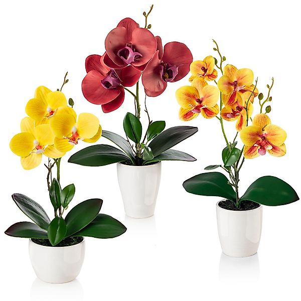 Kunstorchidee 3er Set künstliche Orchideen wie günstig online kaufen