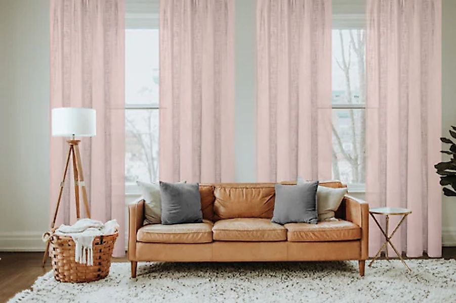 Home Basics Gardine »SOFTY« Ösen 1 Stk. tlg. Ösenschal Leinenstruktur SOFT günstig online kaufen