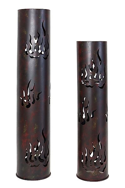 Dekoleidenschaft Bodenwindlicht "Flammen" Windlichtsäule aus Metall günstig online kaufen