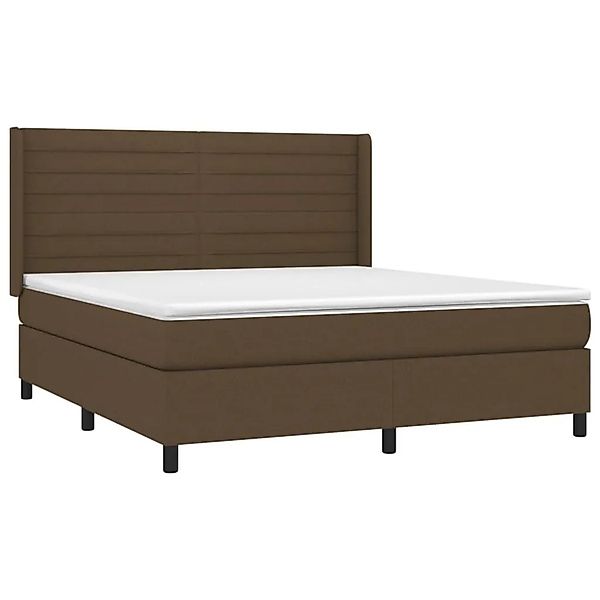 vidaXL Boxspringbett mit Matratze & LED Dunkelbraun 160x200 cm Stoff 313840 günstig online kaufen