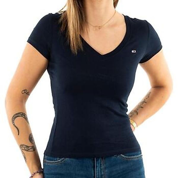 Tommy Jeans Kurzarmshirt TJW SLIM V-NECK TEE mit Logo-Stickerei günstig online kaufen