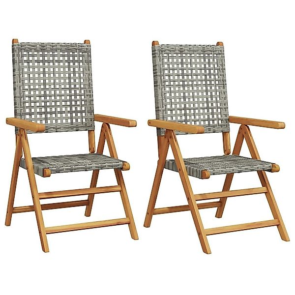 vidaXL Gartenstuhl Gartenstühle 2 Stk. Grau günstig online kaufen