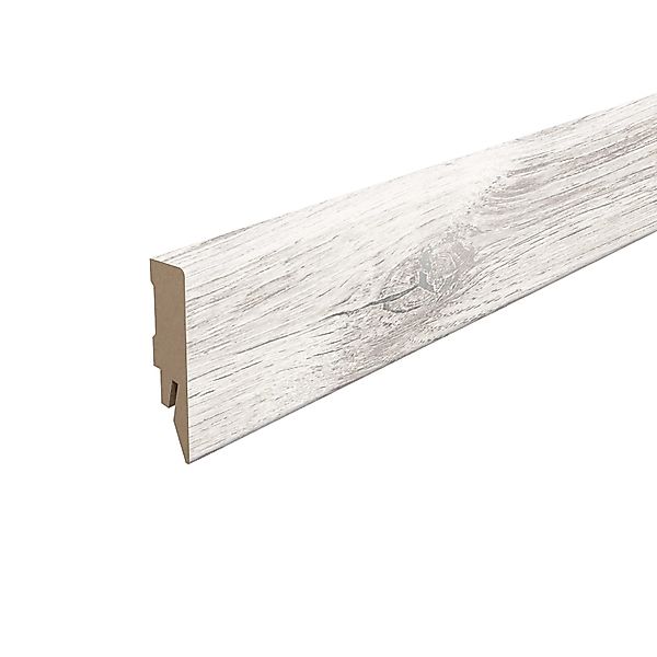 Egger Sockelleiste L511 Kubisch für Fußboden Waltham 6 cm Eiche Weiß günstig online kaufen