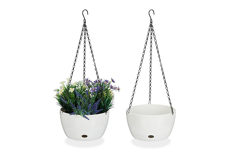 relaxdays Blumenampel 2 Blumenampeln mit Wasserspeicher - L günstig online kaufen
