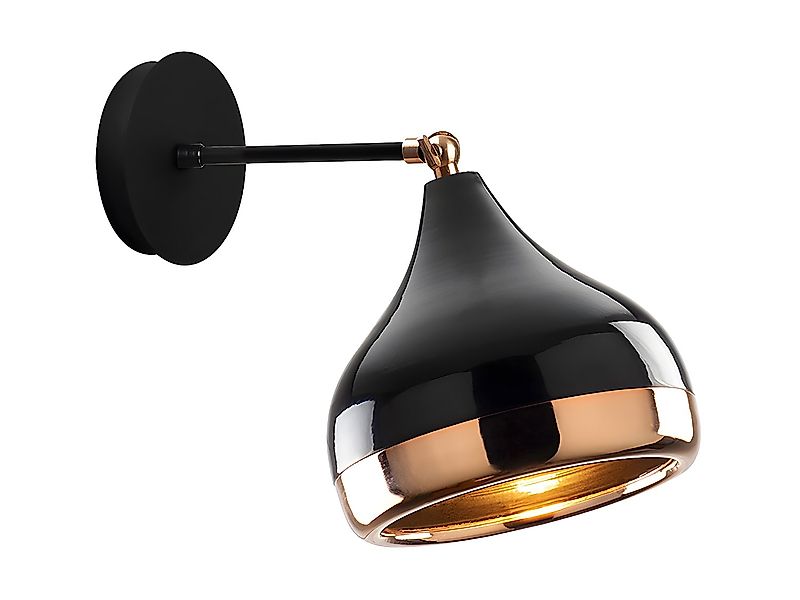 Wandleuchte verstellbar - Metall - H. 28 cm - Schwarz & Kupferfarben - YILD günstig online kaufen